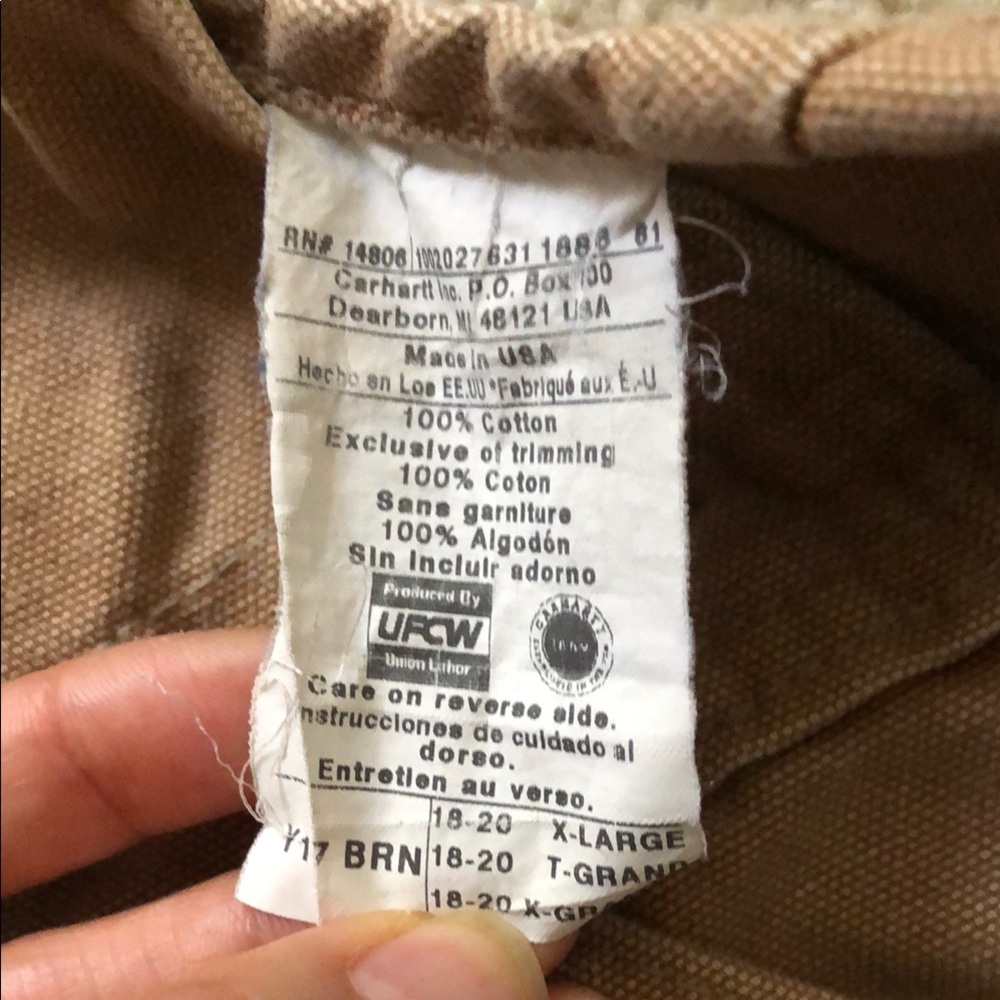 Carhartt Youth / Women’s Brown Heavy Duty Work Pants Overalls size 18-20 XL - Picture 3 of 4